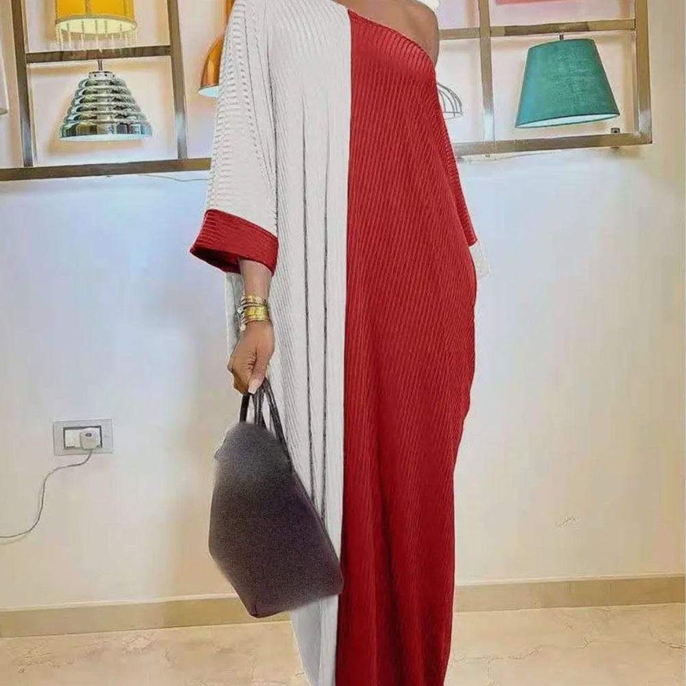 Color block off the Shoulder Dress